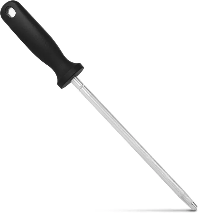 12-Inch Knife Honing Steel Rod — High-Carbon Sharpening Tool