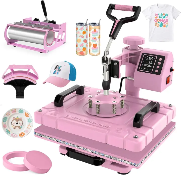 12x15 5-in-1 Swing-Away Heat Press Machine for T-Shirts and More