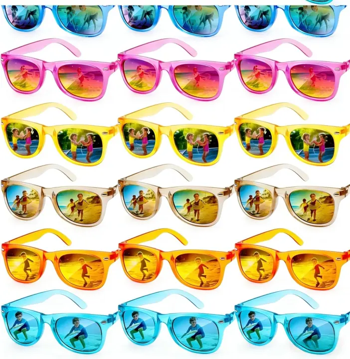18-Pack Kids Sunglasses — Neon UV400 Party Favors for Ages 3–8
