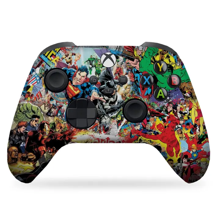 Comics-Themed Custom Wireless Xbox Controller — Hydro-Dip Finish (US-Customized)