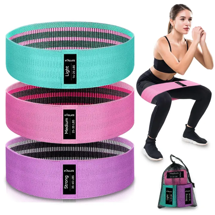 Fabric Workout Resistance Bands — 3-Level Non-Slip Exercise Loops