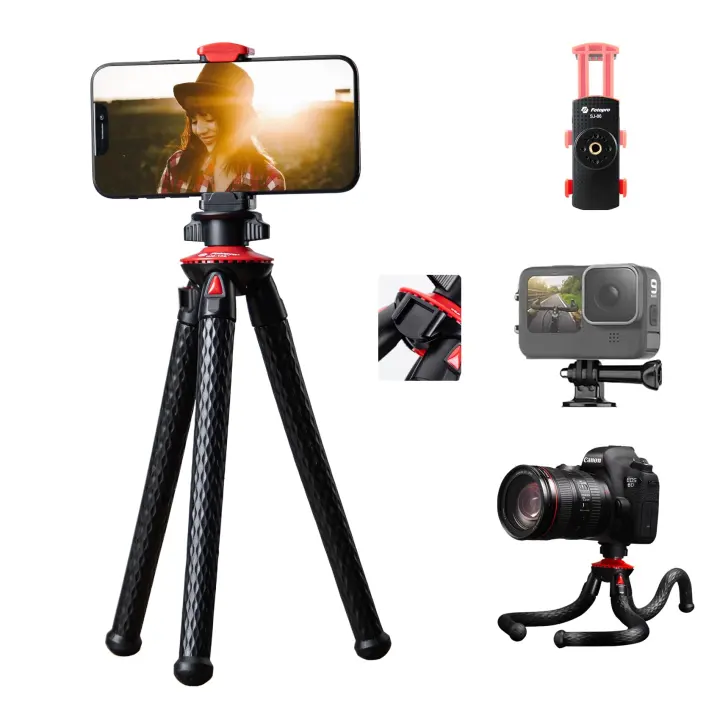 Fotopro Bendable Mini Tripod with Action-Cam Adapter — Phone & Camera Stand